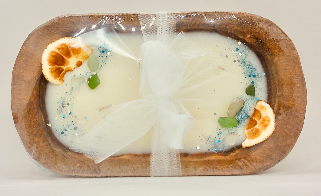 Natural Coconut Wax Wooden Bowl Candle